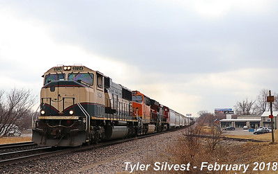3/4 BNSF 9724 Leads NB Manifest Olathe, KS 2-14-18